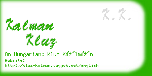 kalman kluz business card